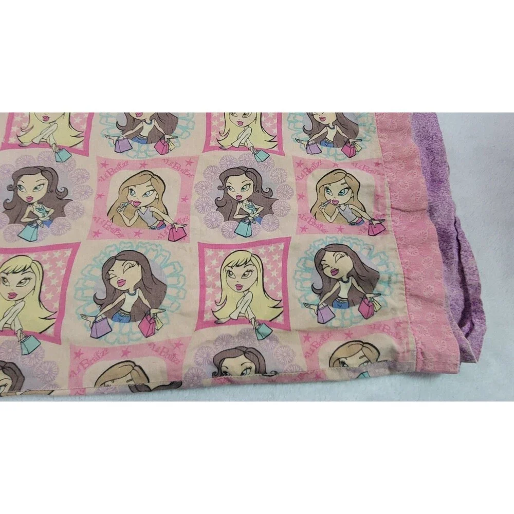 Vintage 2004 Lil Bratz Pink Standard Pillowcase Y2K MGA Doll Pillow Cover Decor